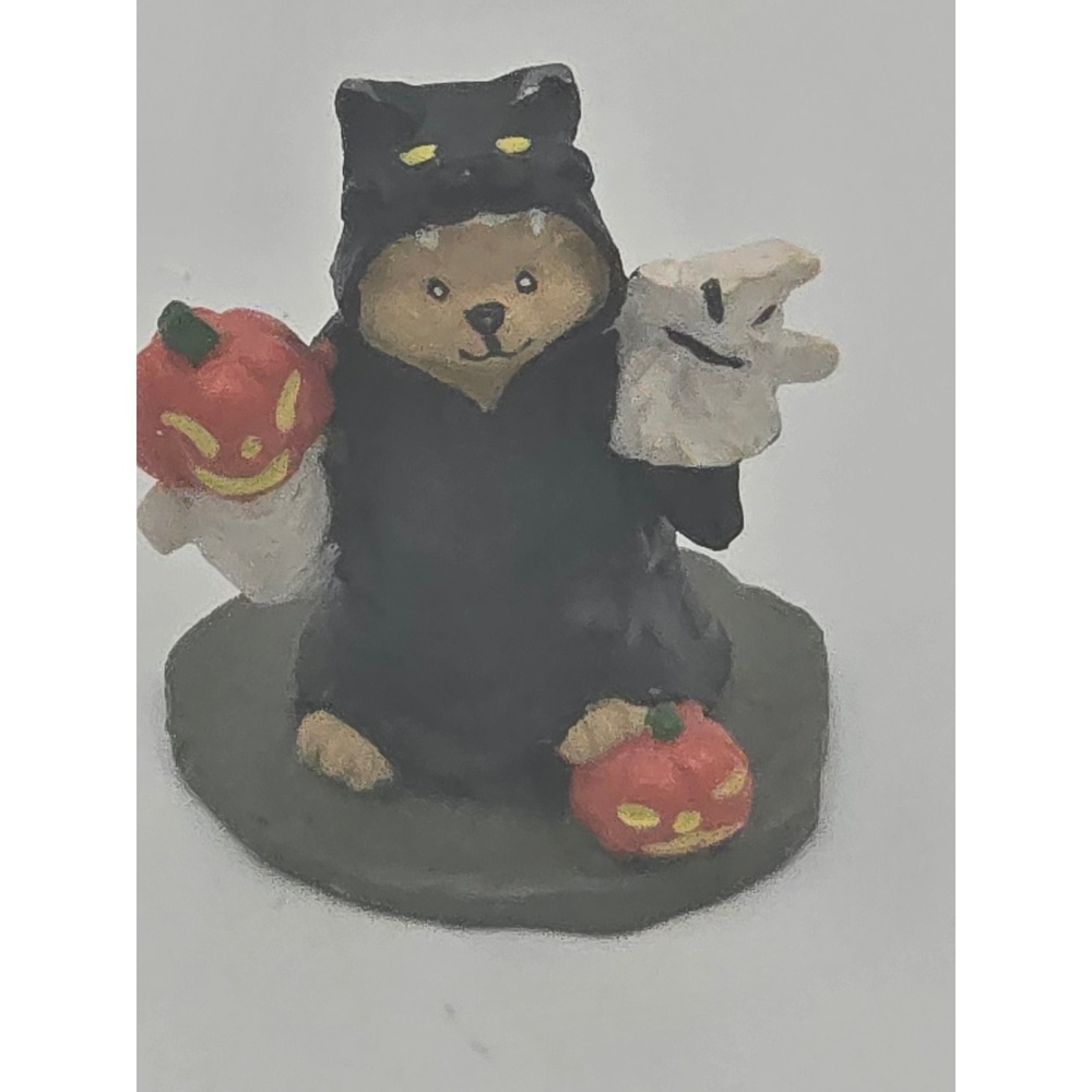 Vintage Russ Berrie Halloween Beary Scary Treaters Black Cat Ghost Pumpkin 1990s